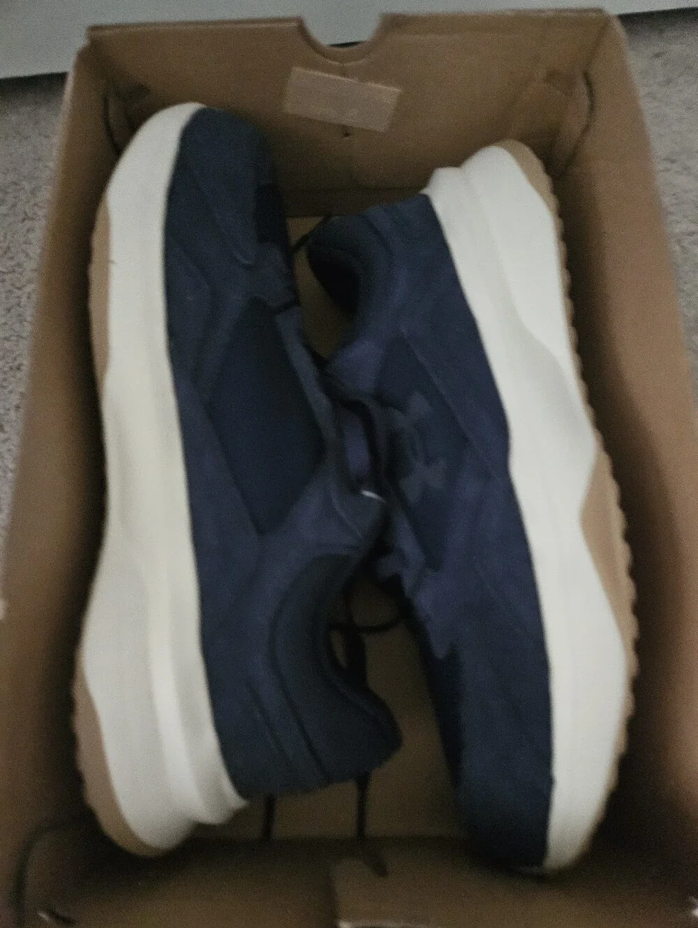 NWT Under Armour UA Edge Suede Mens 12 Navy Blue Charged Sneakers